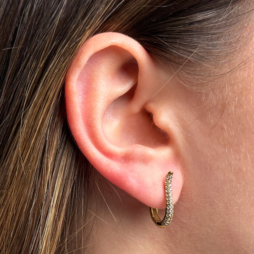 CLUSE Élevé Zirconia Tear Earrings, Gold Colour CE13353 - Earrings on ear