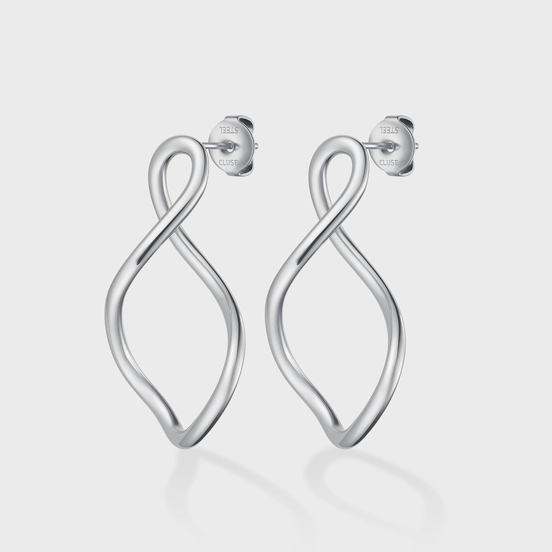 CLUSE Élevé Twisted Hoop Earrings, Silver Colour CE13356 - Earrings
