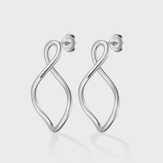 CLUSE Élevé Twisted Hoop Earrings, Silver Colour CE13356 - Earrings