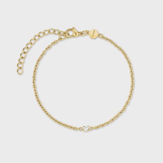 CLUSE Gift Box Fluette Watch Steel White Stones & Zircon Bracelet, Gold Colour CG11508 - bracelet