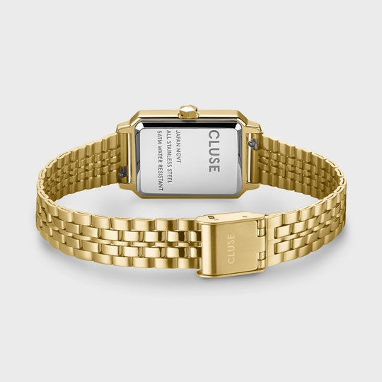 CLUSE Gift Box Fluette Watch Steel, Sand Texture &amp; Twisted Snake Bracelet, Gold Colour - CG11509 - Watch clasp and back