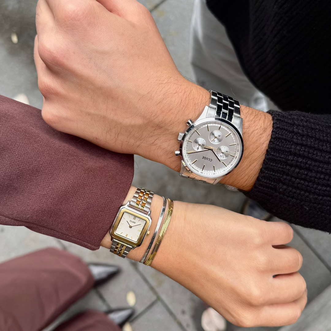 CLUSE Anthéor Multifunction Watch Steel, Silver Colour, Two-Tone CW21010 - watch on model