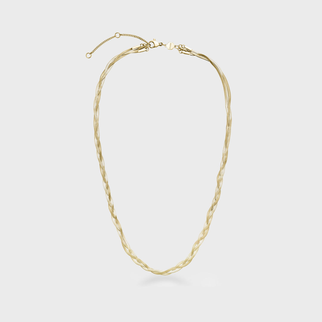 CLUSE Élevé Braided Snake Necklace, Gold Colour CN13324 - front image