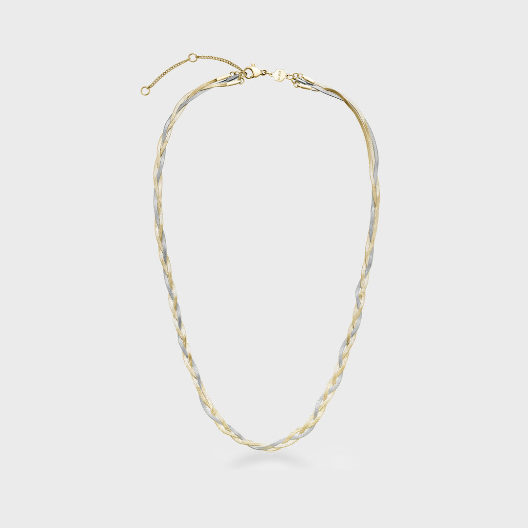 CLUSE Élevé Braided Snake Necklace, Bicolour CN13325 - front