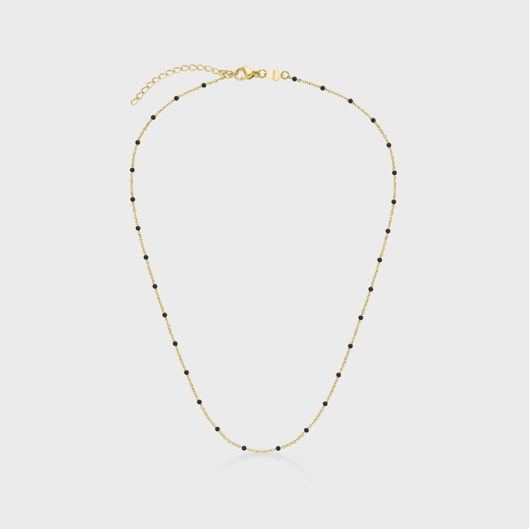 CLUSE Essentielle Black Epoxy Chain Necklace, Gold Colour CN13327 - Necklace