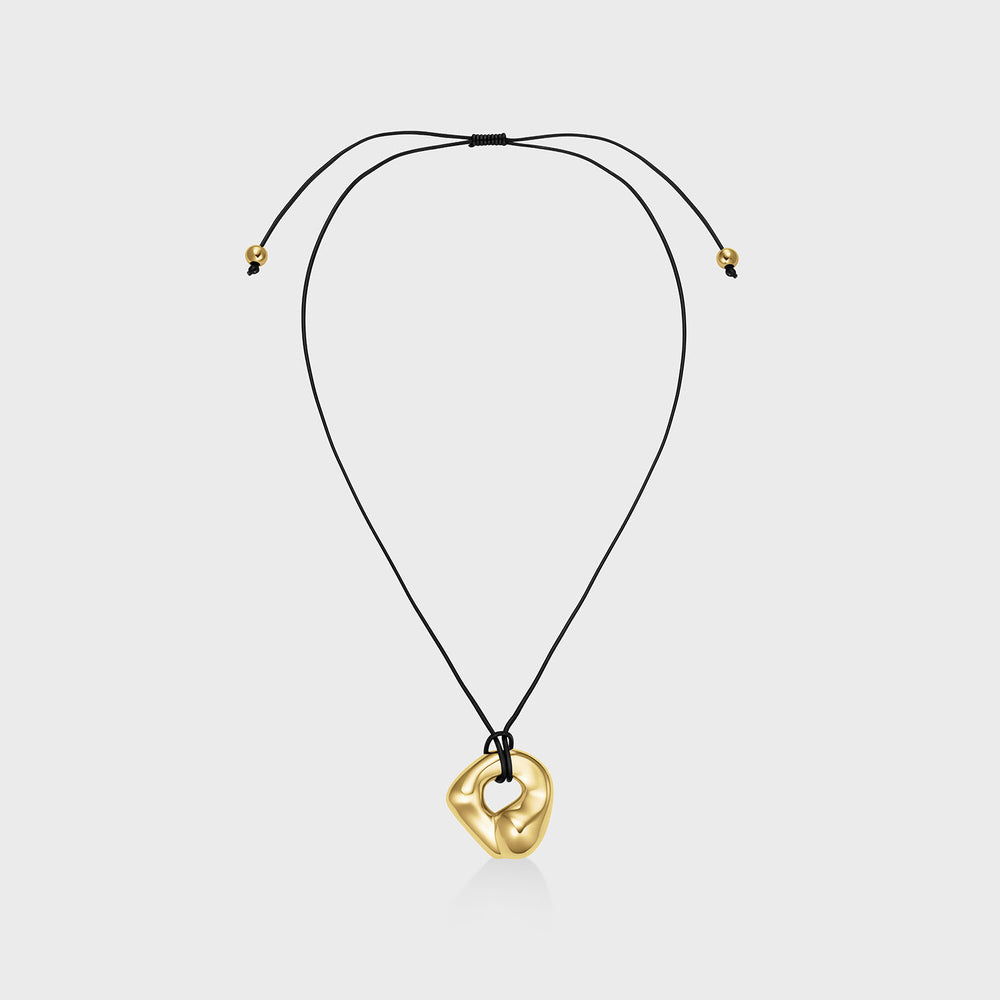 CLUSE Élevé Irregular Leather Necklace, Gold Colour CN13329 - Necklace