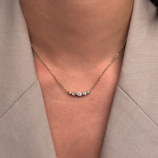CLUSE Élevé Stone Necklace, Gold Colour CN13331 - Necklace on neck