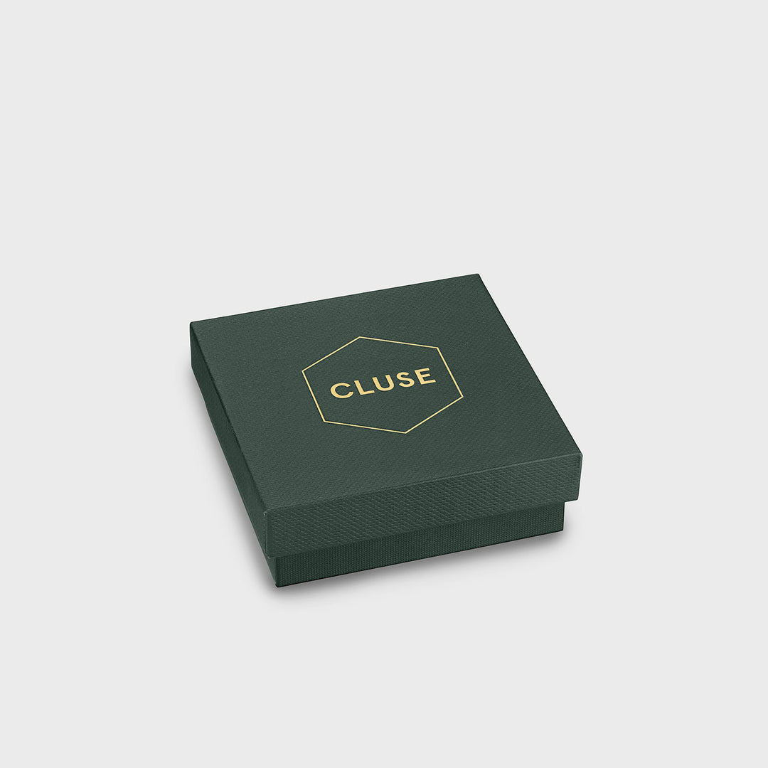 CLUSE Essentielle Burgundy Epoxy Bracelet, Gold Colour CB13387 - Bracelet packaging