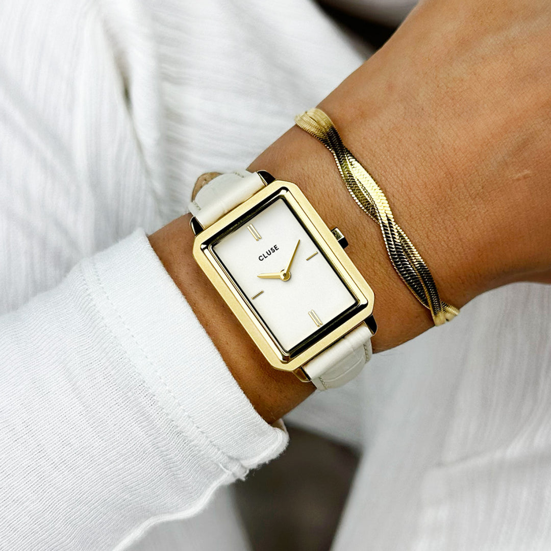 Cluse Uhrenarmband 16mm Gold Uhrenarmband Lederarmband Damenuhr 14