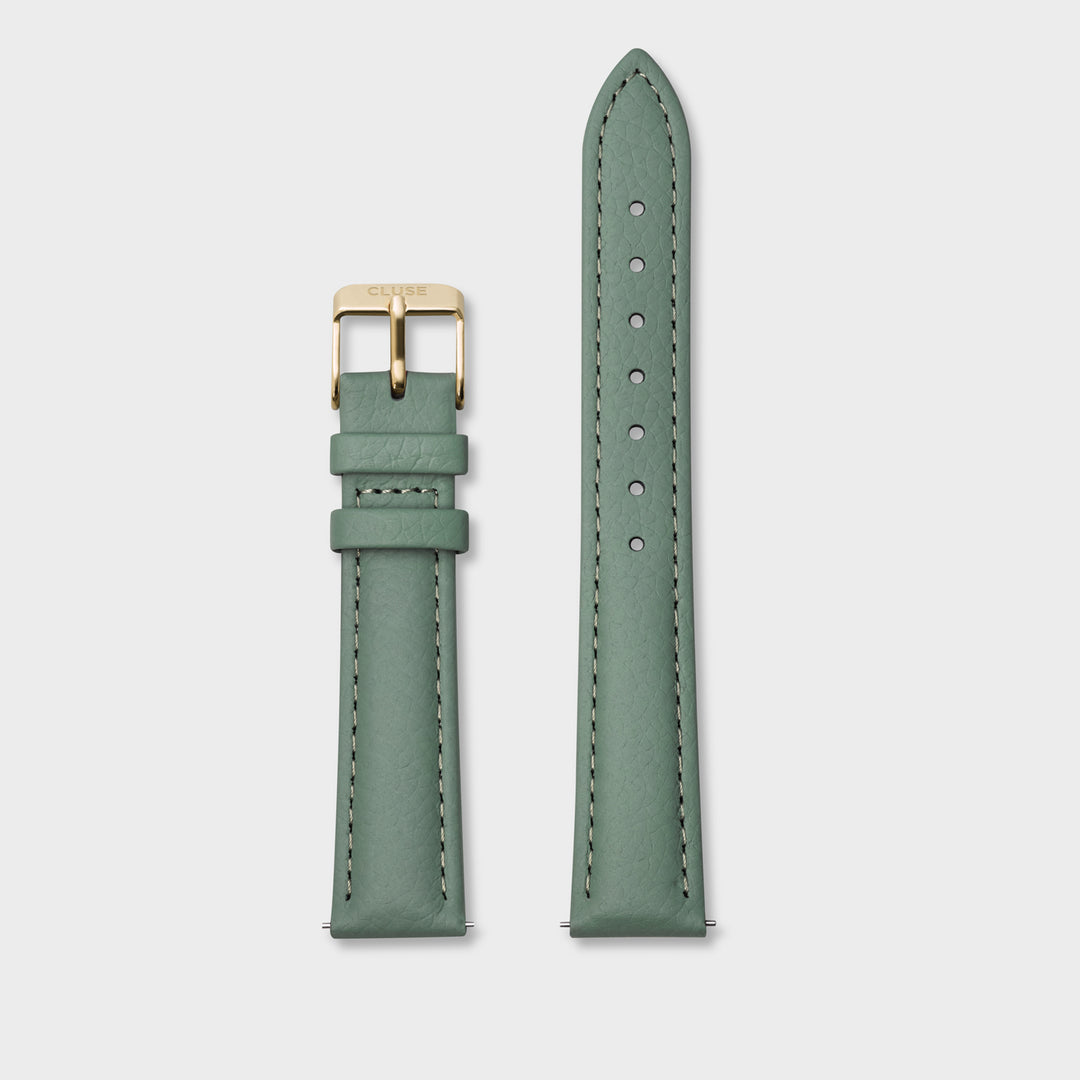 CLUSE Strap 16 mm Leather Green, Gold Colour CS12236