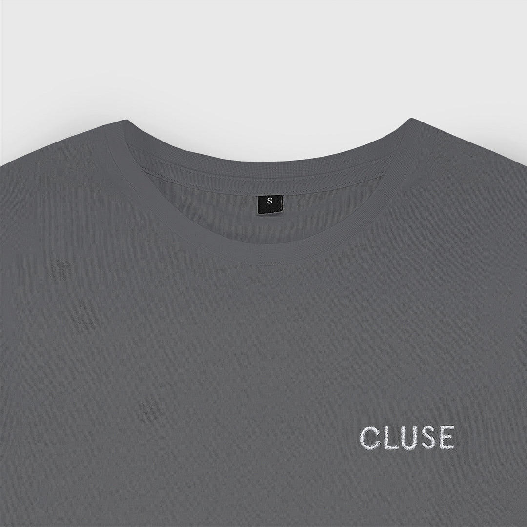 T-Shirt Dark Grey, White Logo, Large CT02802-L - T-shirt detail.