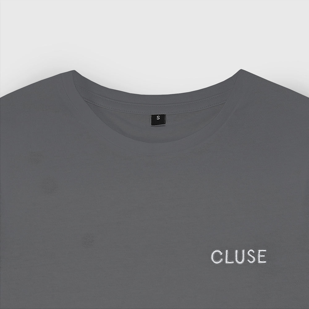 T-Shirt Dark Grey, White Logo, Small CT02802-S - T-shirt detail.