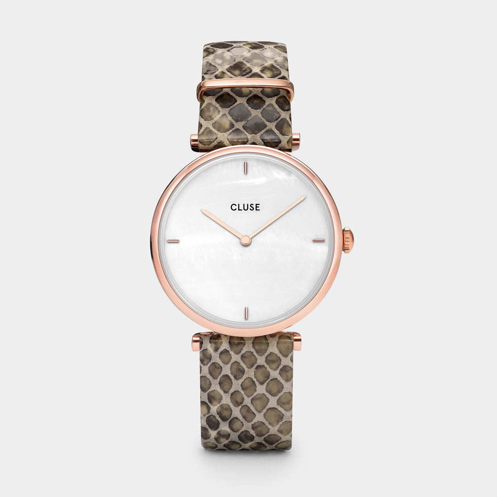Triomphe Watch Leather, Almond Python, Rose Gold Colour
