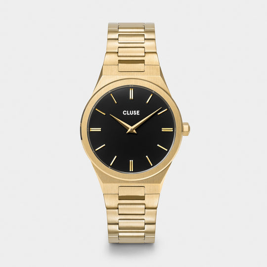 Vigoureux Watch Steel, Black, Gold Colour