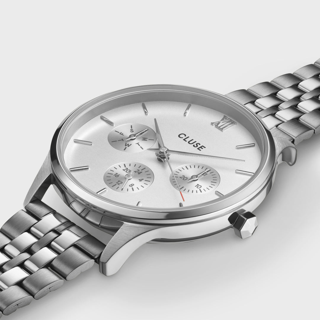 CLUSE Minuit Multifunction Silver CW10703 - Watch case detail