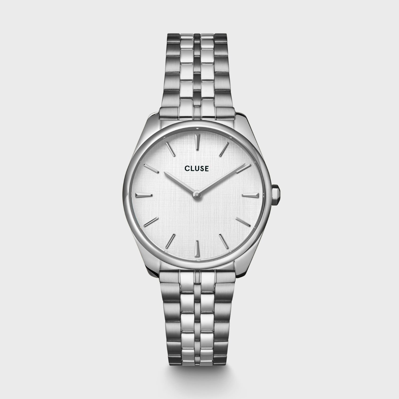 Féroce Petite Watch Steel, Silver Linen, Silver Colour CW11219 - watch frontal.