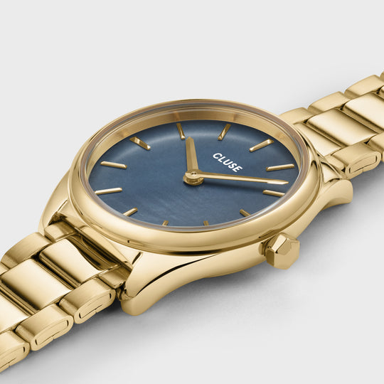 CLUSE Féroce Mini Steel Gold/Blue CW11707 - Watch case detail