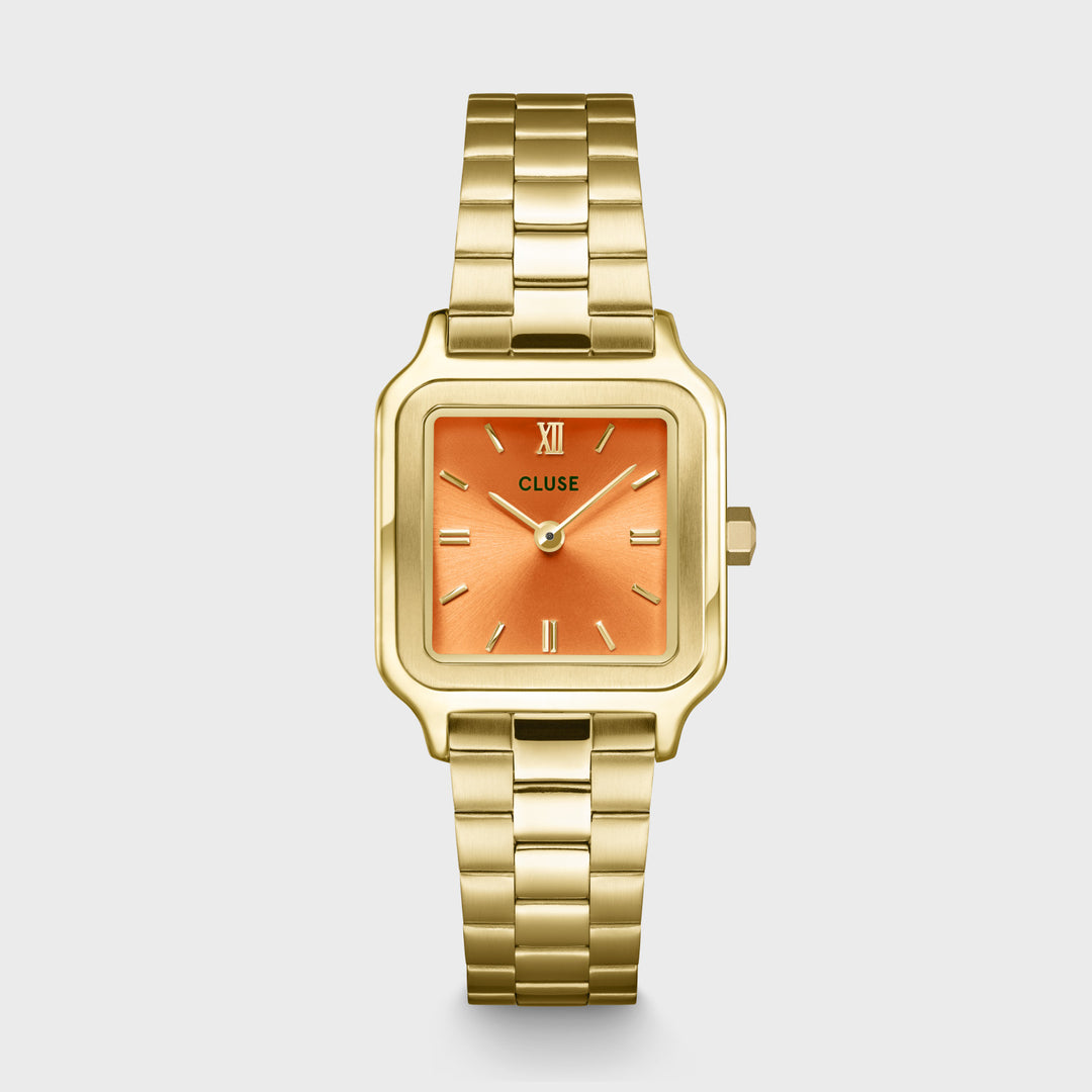 Gracieuse Petite Watch Steel, Apricot, Gold Colour CW11807 - watch frontal.