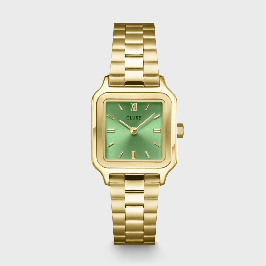 Gracieuse Petite Watch Steel, Light Green, Gold Colour CW11809 - watch frontal.