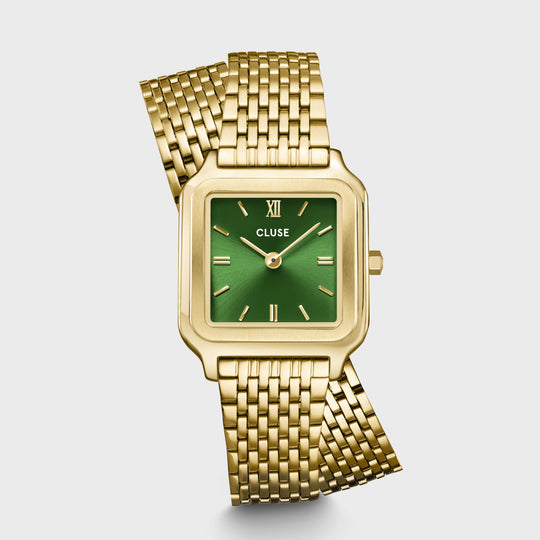 CLUSE Gracieuse Petite Watch Double Steel, Forest Green, Gold Colour CW11811 - front image