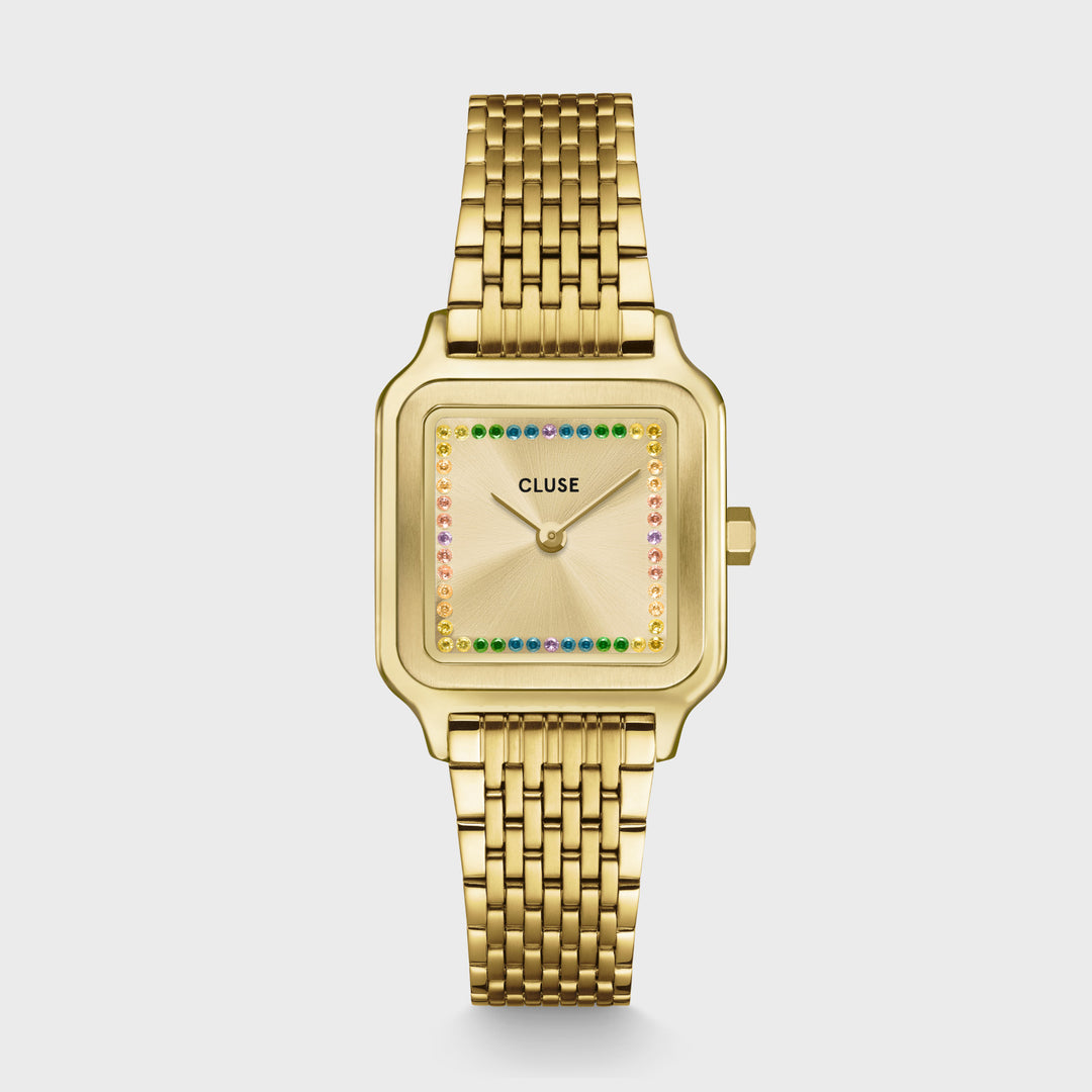 CLUSE Gracieuse Petite Watch Steel, Rainbow stones, Gold Colour CW11823 - Watch