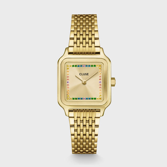 CLUSE Gracieuse Petite Watch Steel, Rainbow stones, Gold Colour CW11823 - Watch