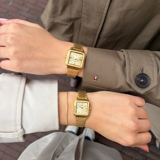 CLUSE Gracieuse Petite Watch Steel, Lace Textured, Gold Colour CW11825 - Watch on models