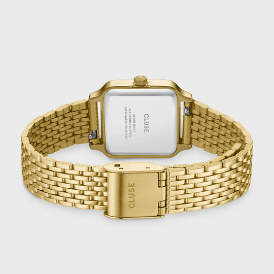 CLUSE Gracieuse Petite Watch Steel, Glass Pearls, White MOP, Gold Colour CW11826 - Watch clasp and back