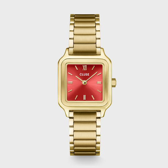CLUSE Gracieuse Petite Watch Steel, Watermelon Red, Gold Colour CW11827 - Watch
