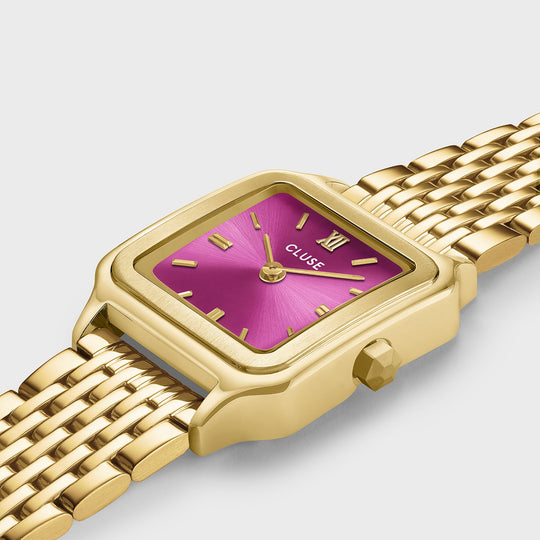 CLUSE Gracieuse Petite Watch Steel, Fuchsia, Gold Colour CW11829 - Watch case detail