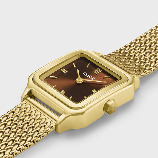 CLUSE Gracieuse Petite Watch Mesh, Brown, Gold Colour CW11830 - Watch case detail