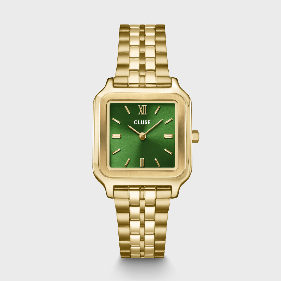 CLUSE Gracieuse Watch Steel, Forest Green, Gold Colour CW11905 - front image