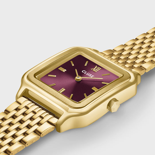 CLUSE Gracieuse Watch Double Steel, Wine, Gold Colour CW11910 - Watch case detail