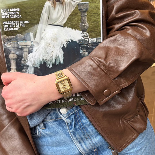 CLUSE Gracieuse Watch Steel, Lace Textured, Gold Colour CW11912 - Watch on model