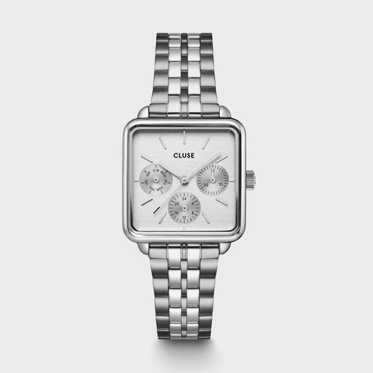 La Tétragone Multifunction Watch Steel, Full Silver Colour CW13802 - watch frontal.