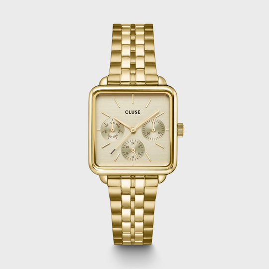 La Tétragone Multifunction Watch Steel, Full Gold Colour CW13801 - watch frontal.