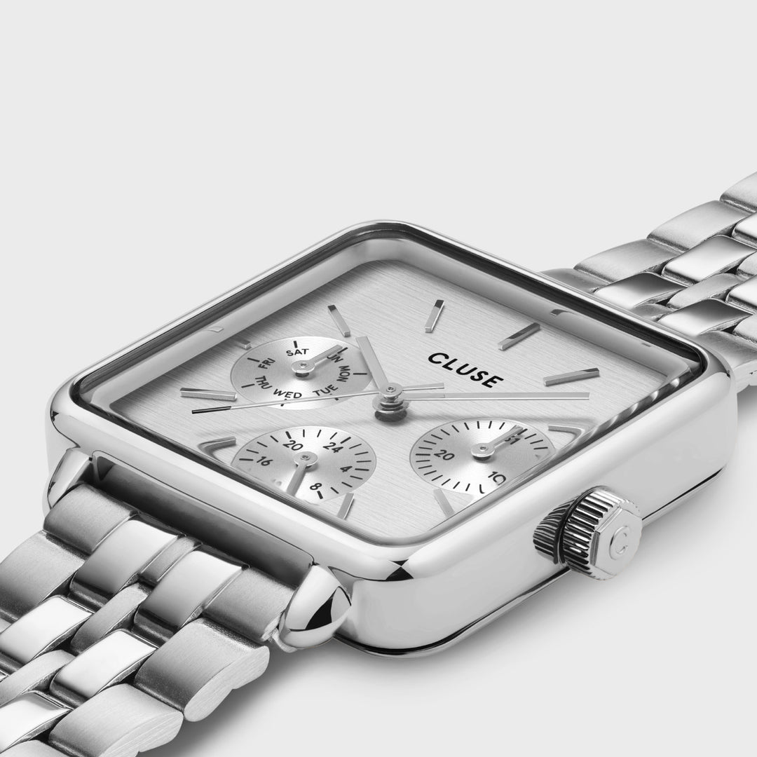 La Tétragone Multifunction Watch Steel, Full Silver Colour CW13802 - watch detail.