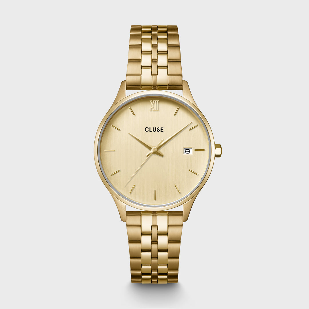 CLUSE Minuit Date Watch Steel, Full Gold Colour CW14301 - front image