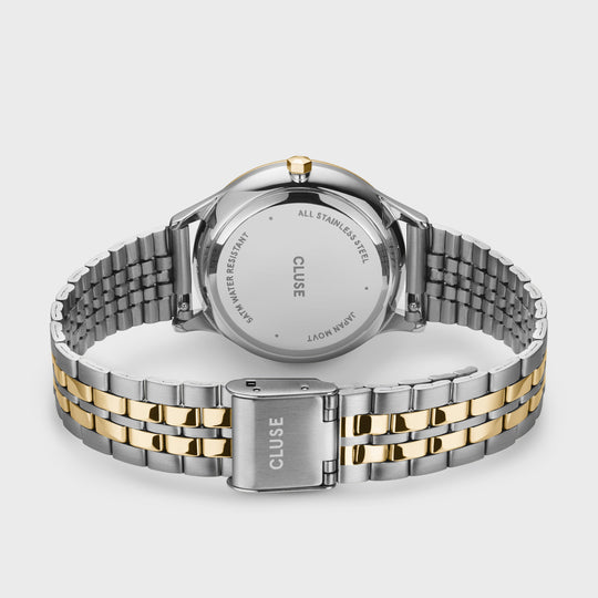 CLUSE Minuit Date Watch Steel, Coconut Milk, Bicolor CW14302 - back image