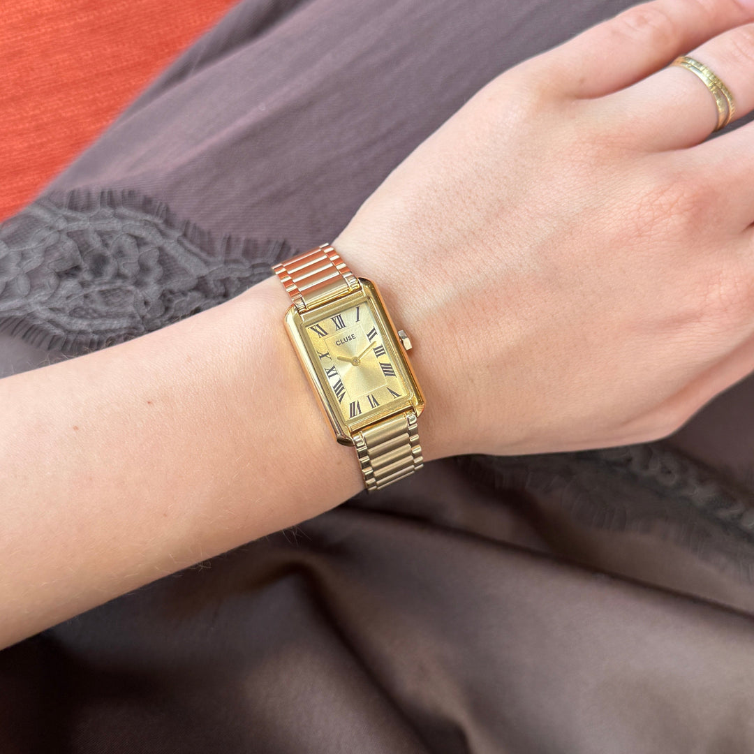 CLUSE Belisenna Watch Steel, Full Gold Colour CW15009 - Watch on model