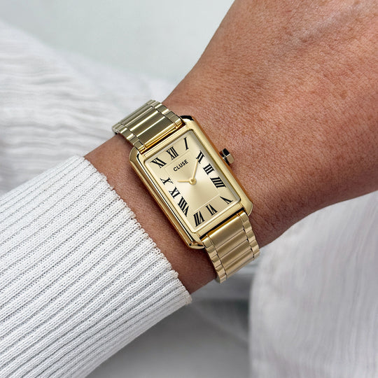 CLUSE Belisenna Watch Steel, Full Gold Colour CW15009 - Watch on wrist