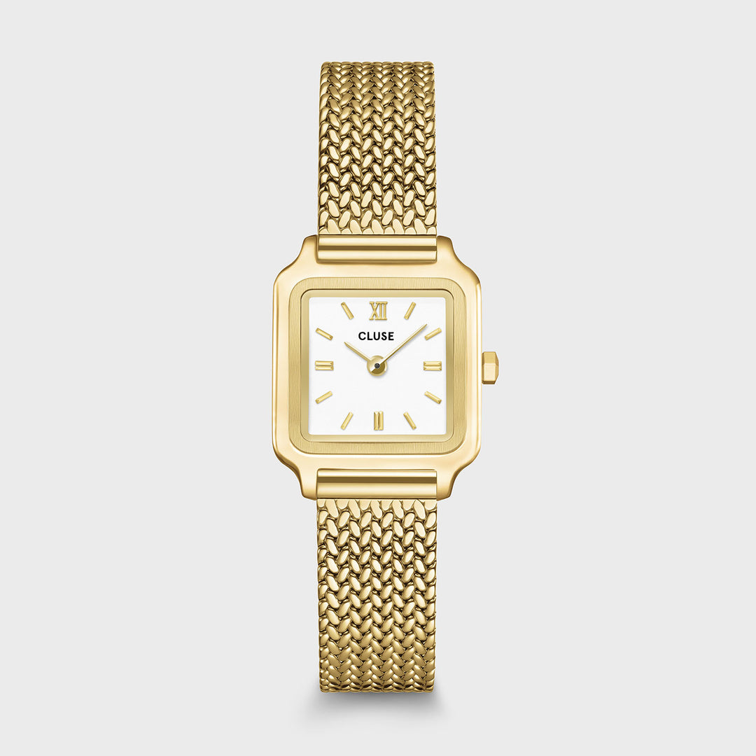 CLUSE Gracieuse Mini Watch Mesh, White, Gold Colour CW15509 - Watch