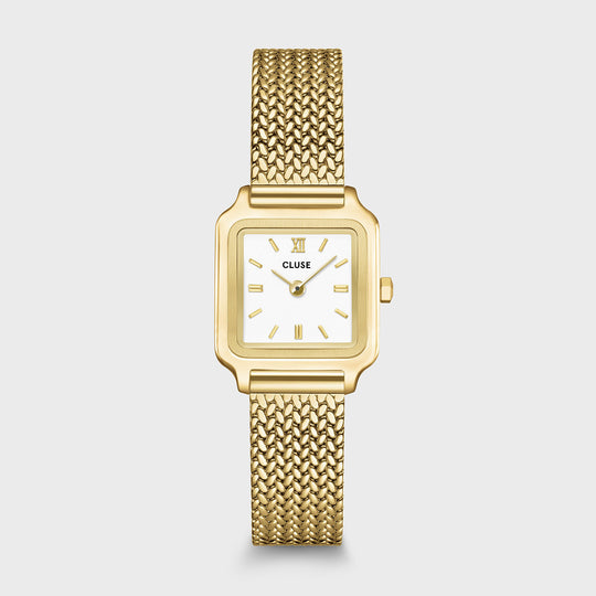 CLUSE Gracieuse Mini Watch Mesh, White, Gold Colour CW15509 - Watch