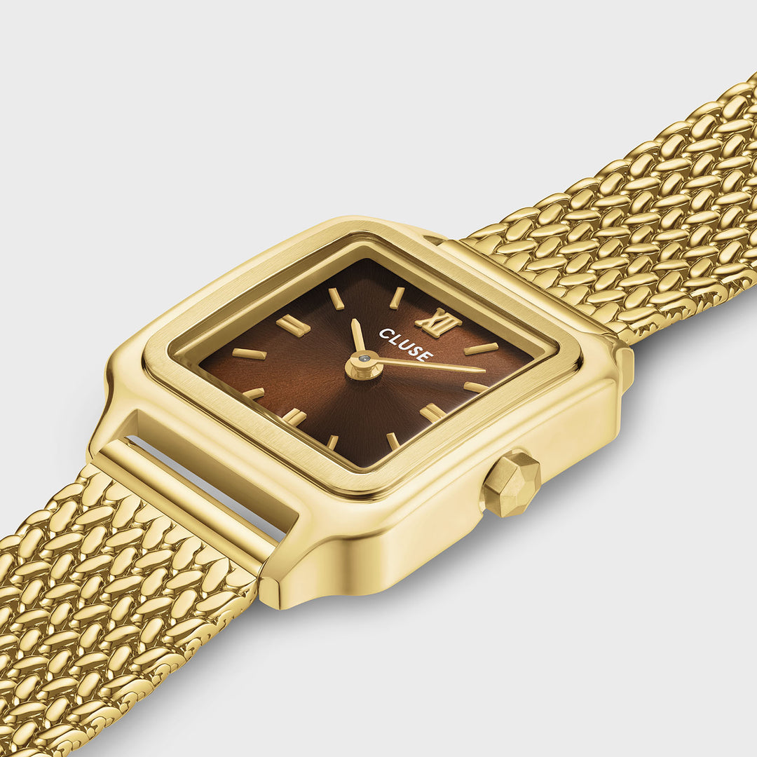 CLUSE Gracieuse Mini Watch Mesh, Brown, Gold Colour CW15511 - Watch case detail