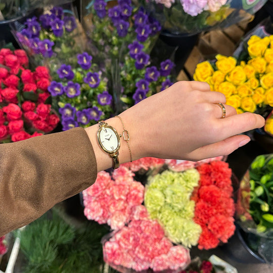 CLUSE L'Ovale Watch Steel, White, Gold Colour CW16101 - Watch on model