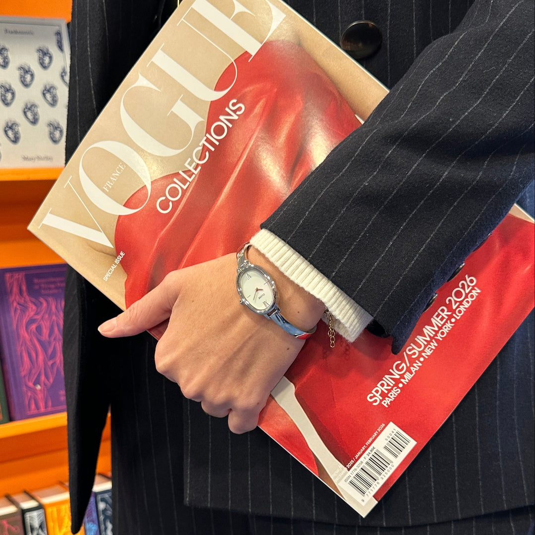 CLUSE L'Ovale Watch Steel, White, Silver Colour CW16102 - Watch on model