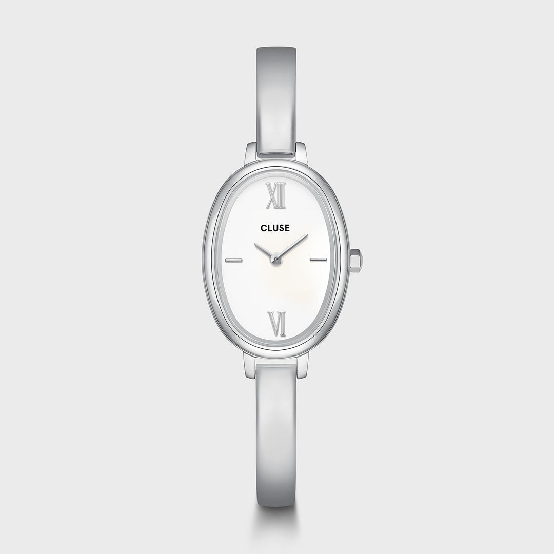 CLUSE L'Ovale Watch Steel, White, Silver Colour CW16102 - Watch