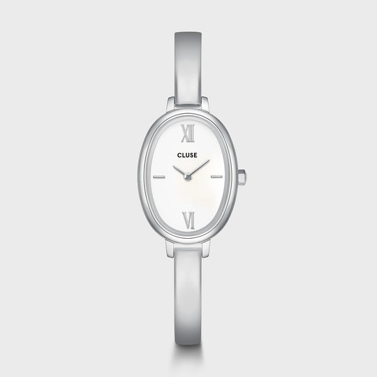 CLUSE L'Ovale Watch Steel, White, Silver Colour CW16102 - Watch