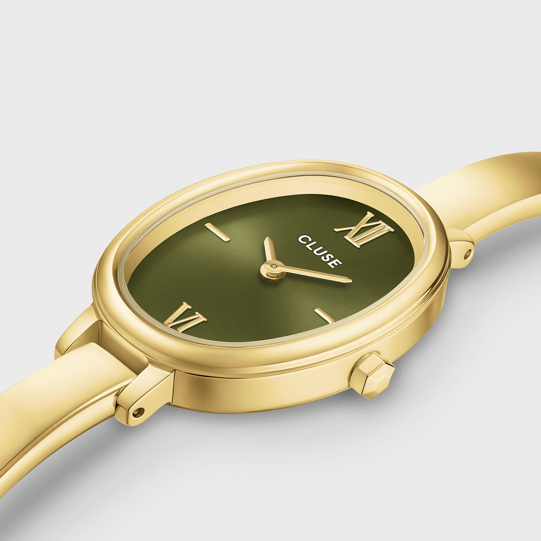 CLUSE L'Ovale Watch Steel, Olive, Gold Colour CW16103 - Watch case detail