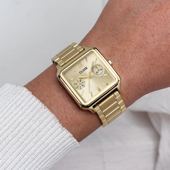 CLUSE Gracieuse Multifunction Watch Steel, Full Gold Colour CW16401 - Watch on wrist